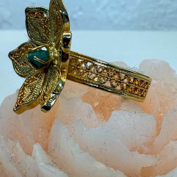 Handmade Ring and emeral - Picture 1 of 2